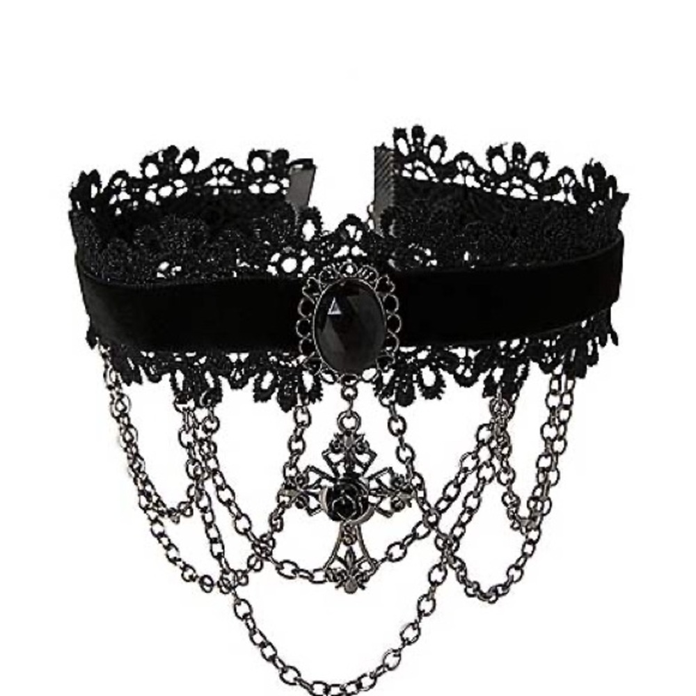 Elegant Black Lace Choker Necklace